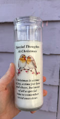 Robin glass candle - special thoughts