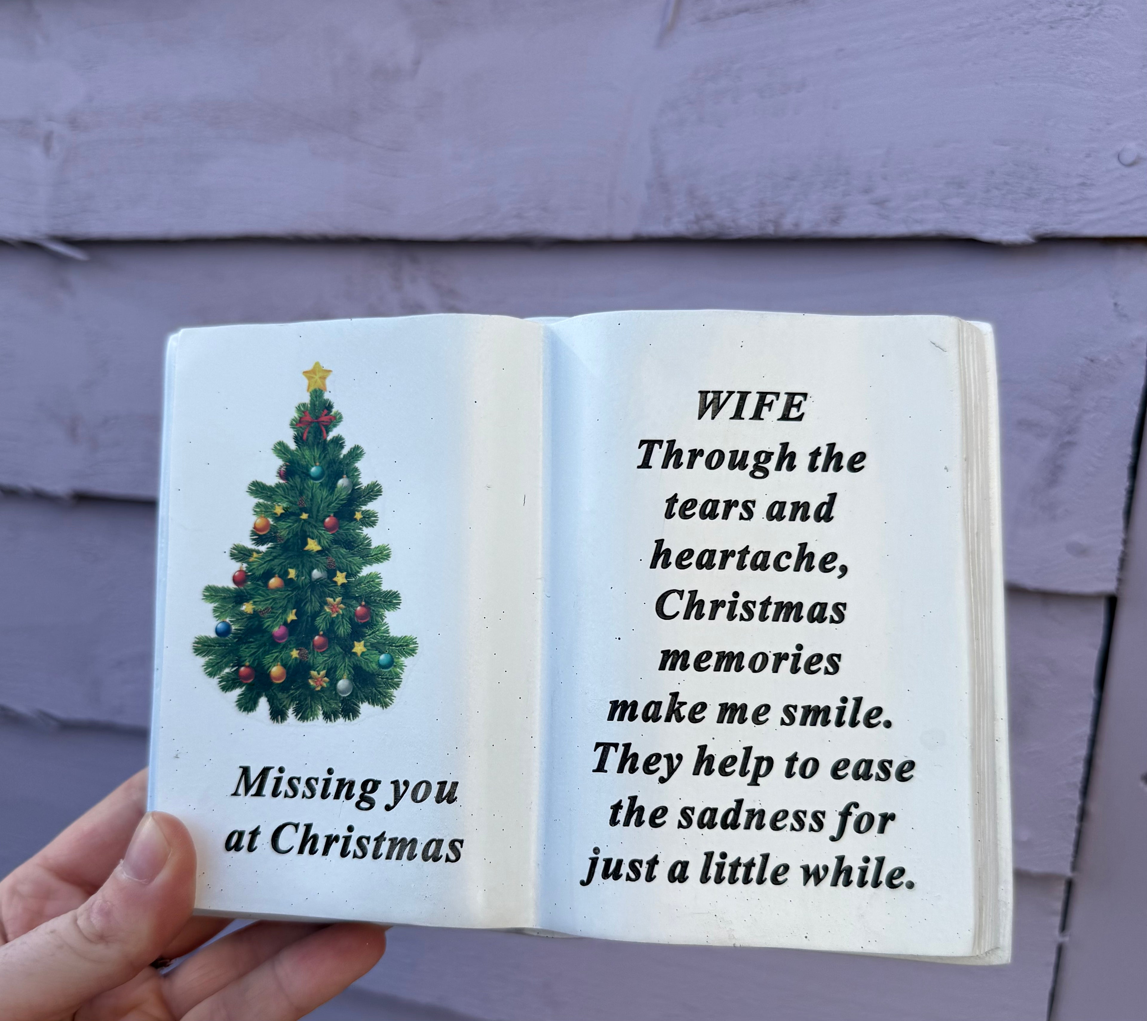 Memorial decor - Christmas Tree Book