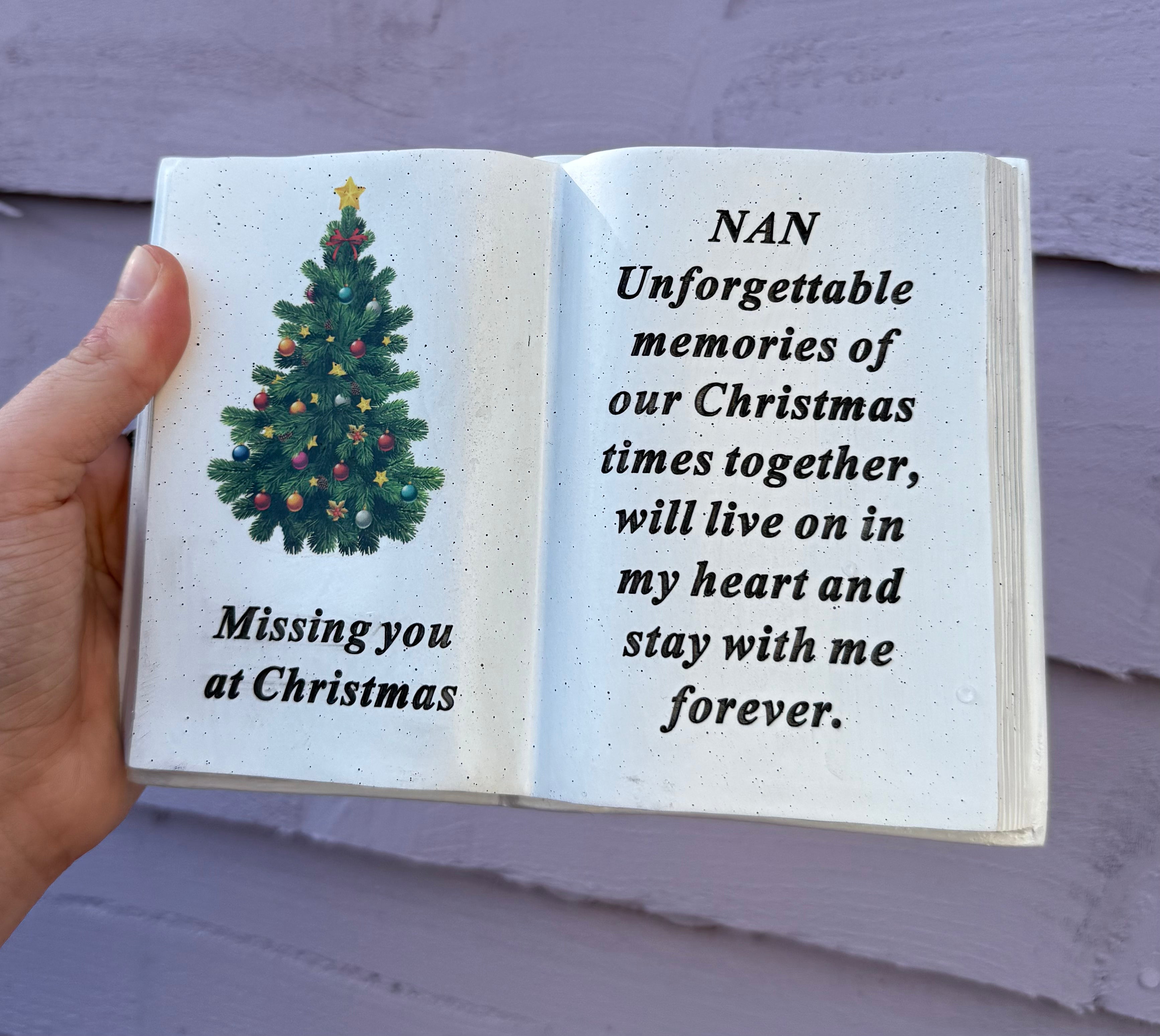 Memorial decor - Christmas Tree Book