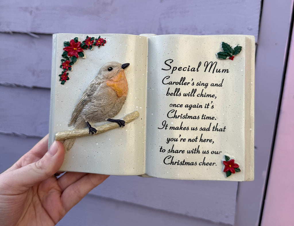 Memorial decor - Christmas Robin Book