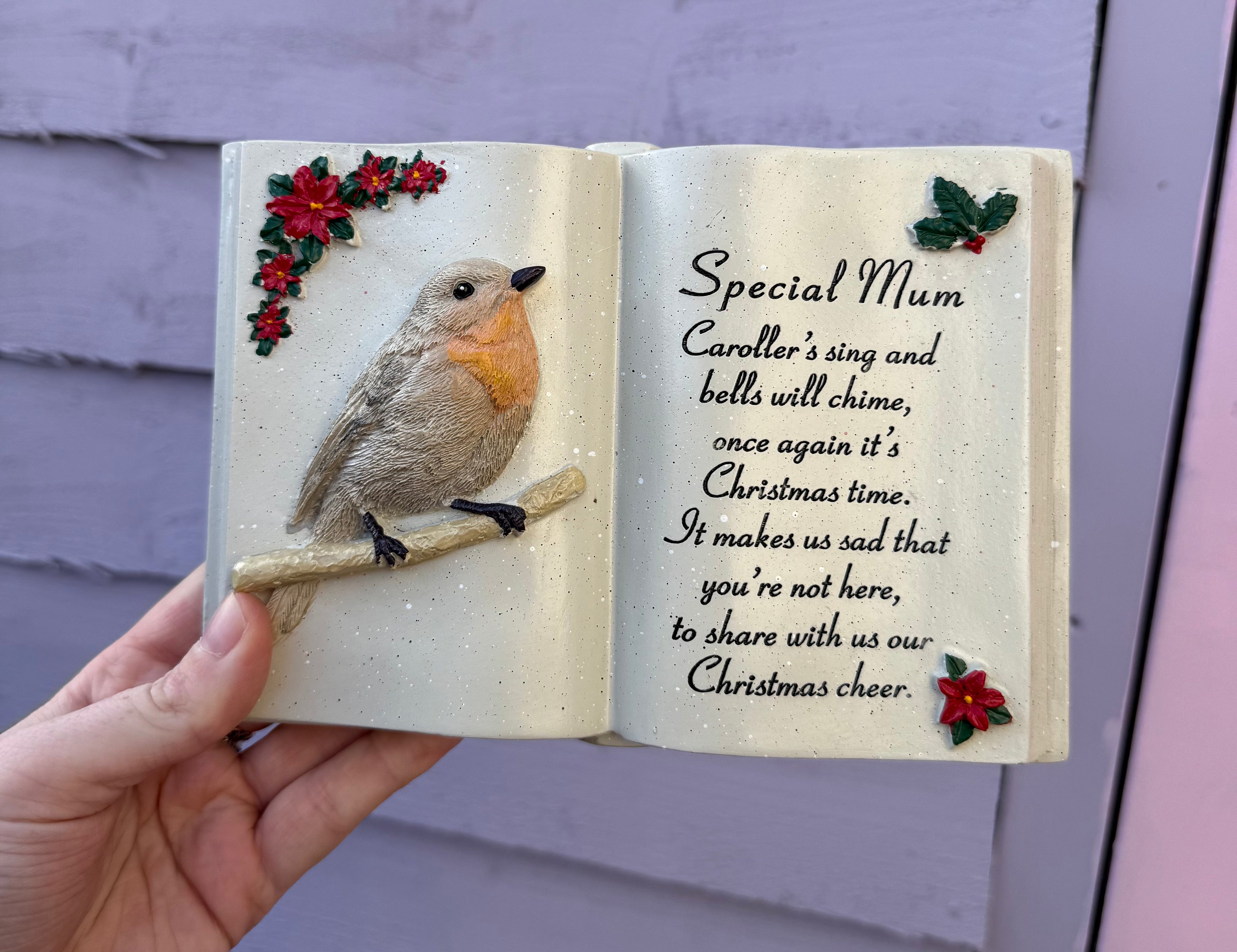 Memorial decor - Christmas Robin Book