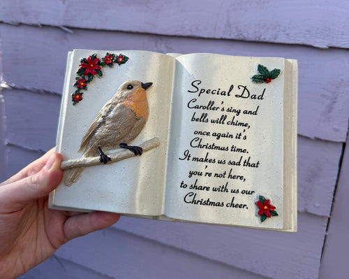 Memorial decor - Christmas Robin Book