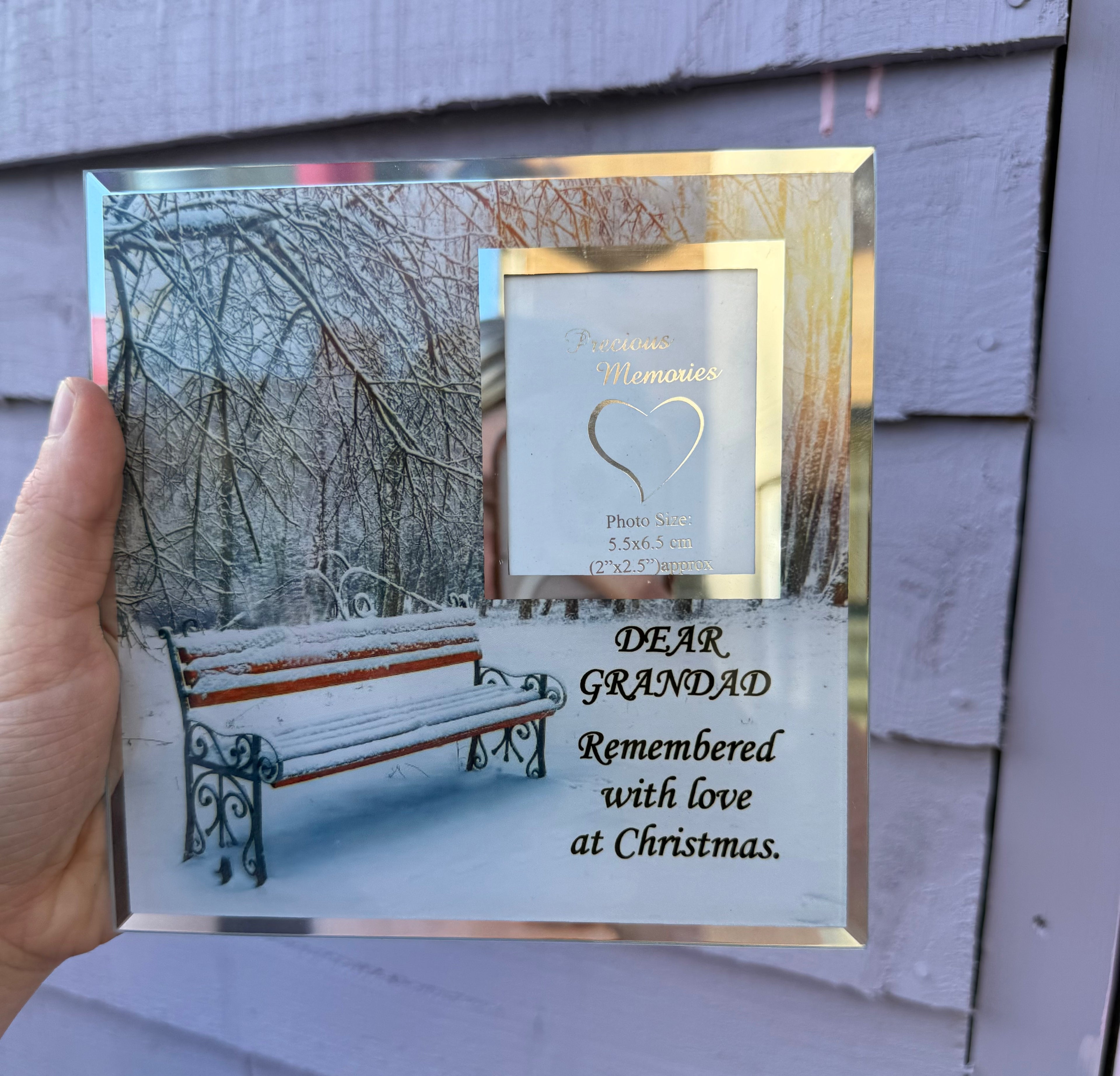 Memorial Frame - Christmas Bench Scene